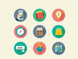 扁平化長陰影圖標