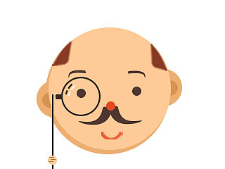 一组老年人头像设计