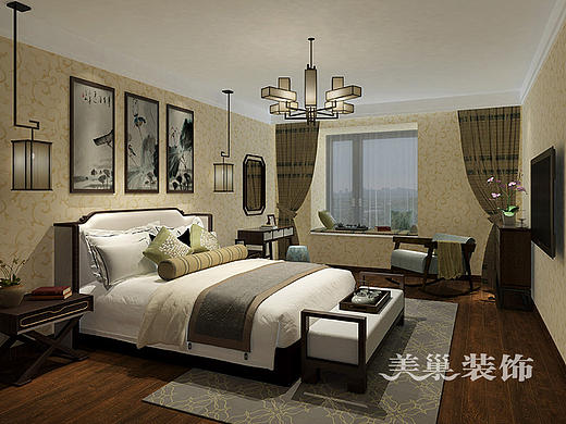 郑州正商书香华府装修效果图175平五室两厅新中式设计方案