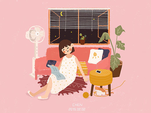 日常舒适（个人主页-ZMzE2ODAyODQ=） - 商业插画 - 站酷设计师甜橙c原创素材 - 站酷ZCOOL