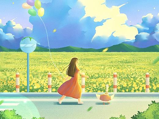 春日里的油菜花海（个人主页-ZNTgyNDQ3ODg=） - 创作习作 - 站酷设计师爱画画的沐延原创素材 - 站酷ZCOOL