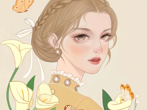 花与少女（马蹄莲）