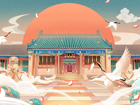 中国风国潮恭王府