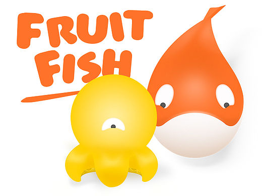 Fruit fish 萌系宠物 柠檬章鱼小柠和胡萝卜鲸鱼大萝  UI app 吉祥物 壁纸