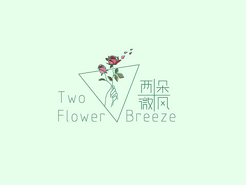花店标志设计：两朵微风
