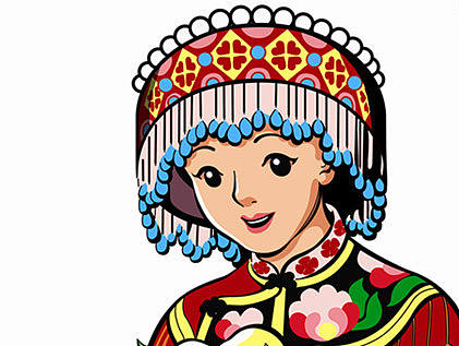苗乡黄金梨干包装LOGO——苗女