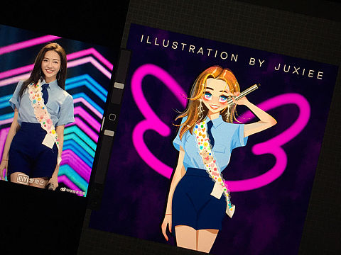 青春有你2原创少女插画半身（个人主页-ZNDQ3MTkyMzI=） - 创作习作 - 站酷设计师巨蟹JUXIEE原创素材 - 站酷ZCOOL