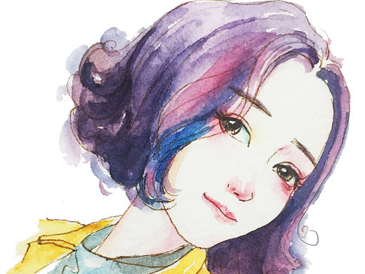 水彩插画人物卡通头像