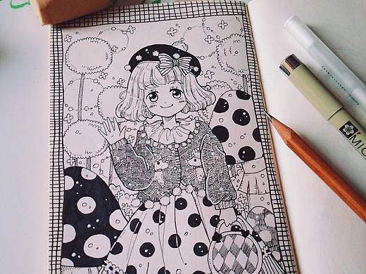 黑白少女漫画练习