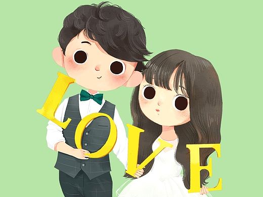 帮朋友画的结婚画册gif