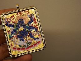 嘎烏 隨身 唐卡 （大黑天）