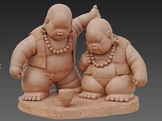 《民间游戏》 陶艺作品