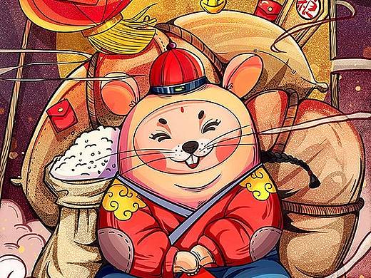 装饰画考研素材—鼠年大吉