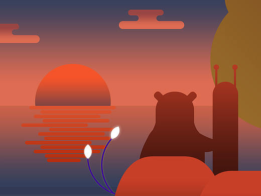 小熊与他的爱人长颈鹿的私会