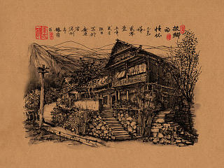 风景速写，钢笔画，钢笔速写创作