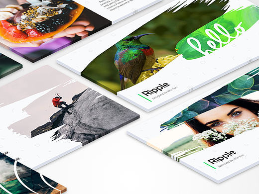 【小五】《ripple》图文混排ppt模板