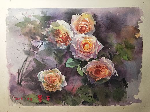 参加黄有维老师水彩交流会