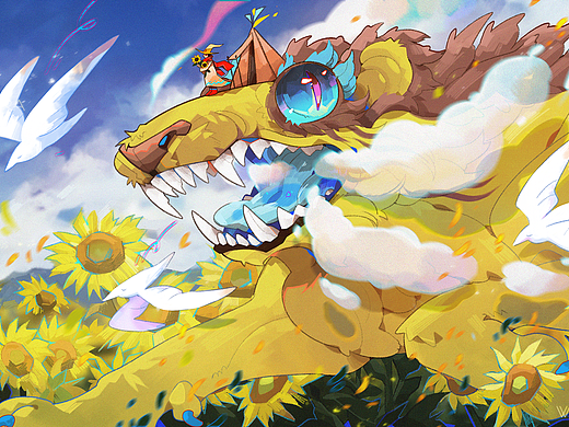 向日葵的妖怪（个人主页-ZNTQyMzA2MDA=） - 艺术插画 - 站酷设计师山屿白原创素材 - 站酷ZCOOL