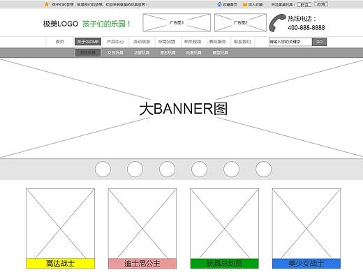 Axuer 网站 原型图
