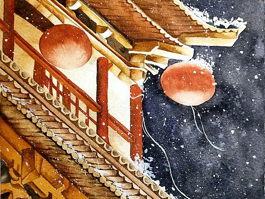 过年了哇—古风水彩