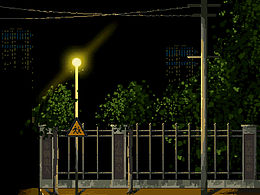 路口夜景像素畫(huà)