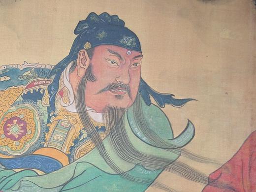 精品国画人物-临摹关羽擒将图