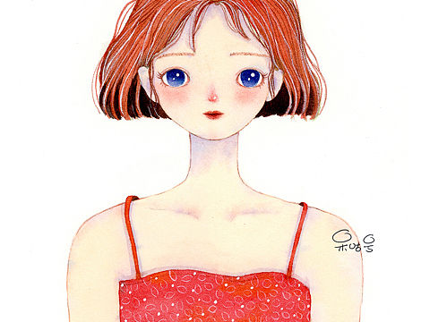 水彩少女