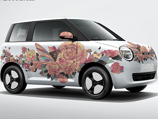 长安lumin创意车贴--多巴胺之花开富贵