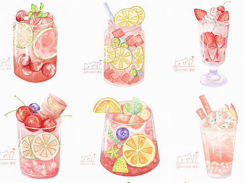 原创饮料粉系9宫格