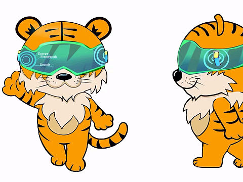 科技风小老虎吉祥物定制