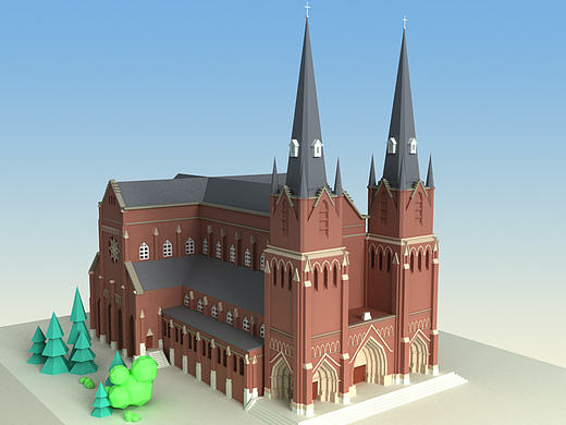 徐家汇教堂lowpoly