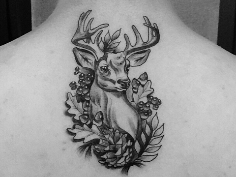 梅花鹿 丰收 鹿神 鹿 纹身作品