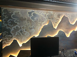 吧臺(tái)背景墻繪