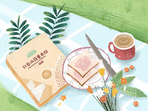 野餐2（个人主页-ZMjkwNjI2NTI=） - 商业插画 - 站酷设计师PURSAN原创素材 - 站酷ZCOOL