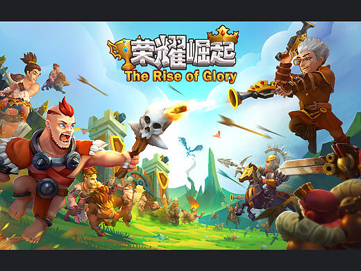 游戏手游UI界面图标icon宣传图banner图欧美简易Q版风格战争游戏【荣耀崛起】
