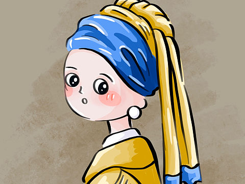 带珍珠耳环的少女