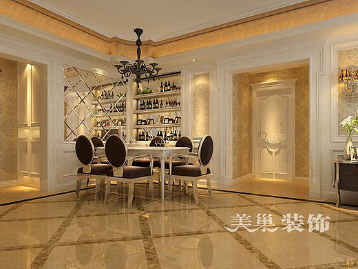 鑫苑现代城180平简欧风格四室两厅装修案例设计