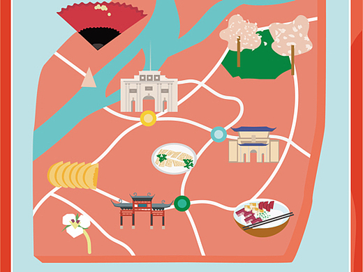 手绘旅行地图-南京插画-创作习作1年前添加表情