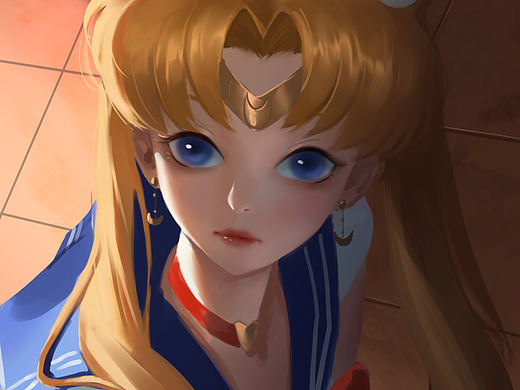 水兵月重绘,2.5小时速涂