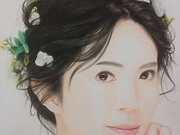 彩铅女性头像