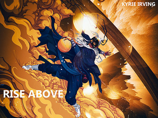 辗转腾挪，上天入地。-NBA篮球明星Kyrie Irving插画制作