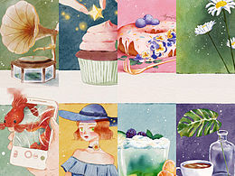 水彩风装饰小图系列