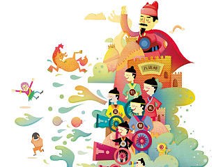 长城插画  历史故事 插画