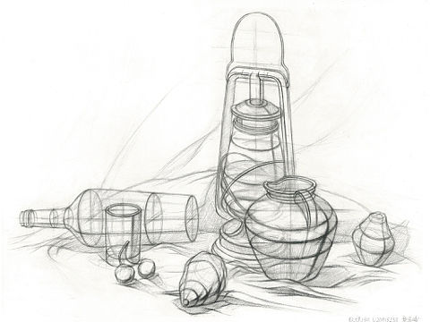 素描习作-结构调子场景