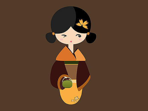 穿和服的小姑娘（个人主页-ZMTgzMDM1Mjg=） - 创作习作 - 站酷设计师喵喵喵喵仔原创素材 - 站酷ZCOOL