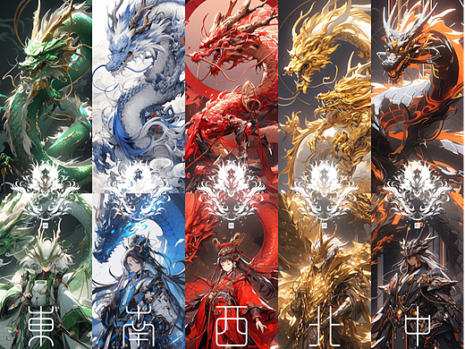 AIGC丨中国神话丨神秘五龙降临!