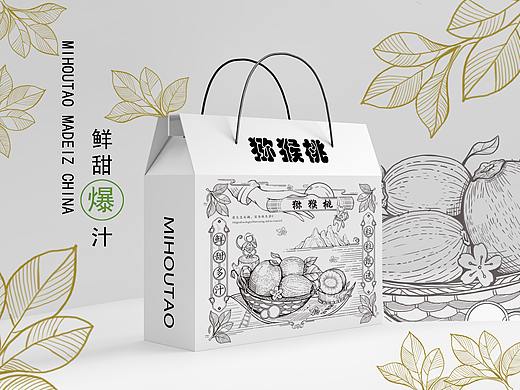 中秋猕猴桃包装插画