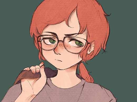 平涂头像插画-创作习作35011年前插画插画-创作习作7011年前雀斑女孩