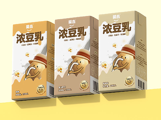開鑫浓豆乳品牌包装设计 | 天然浓豆乳 好豆好健康