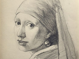 带珍珠耳环的少女